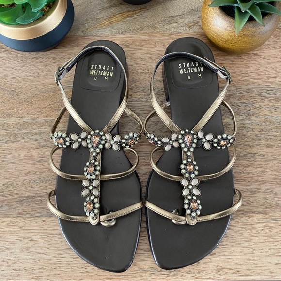 Stuart Weitzman Shoes - HP🌟STUART WEITZMAN vntg 90’s beaded thong sandals